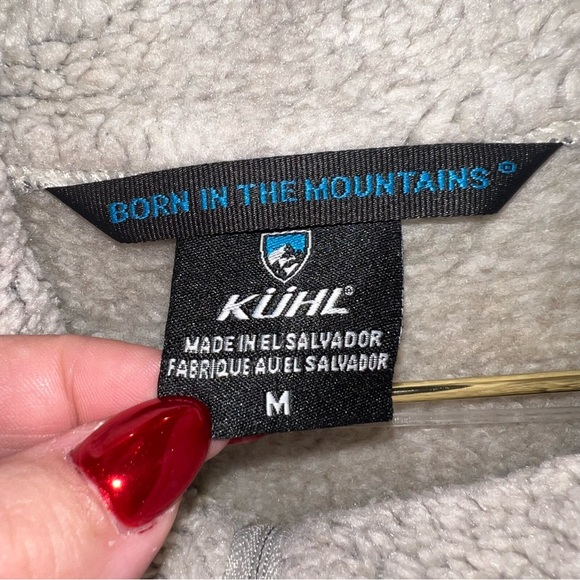 KÜHL Gray Sherpa Lined Quarter Zip Fleece Pullover Medium - Picture 12 of 15